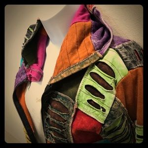 KPC hoodie patchwork *coat of many colors* BOHO